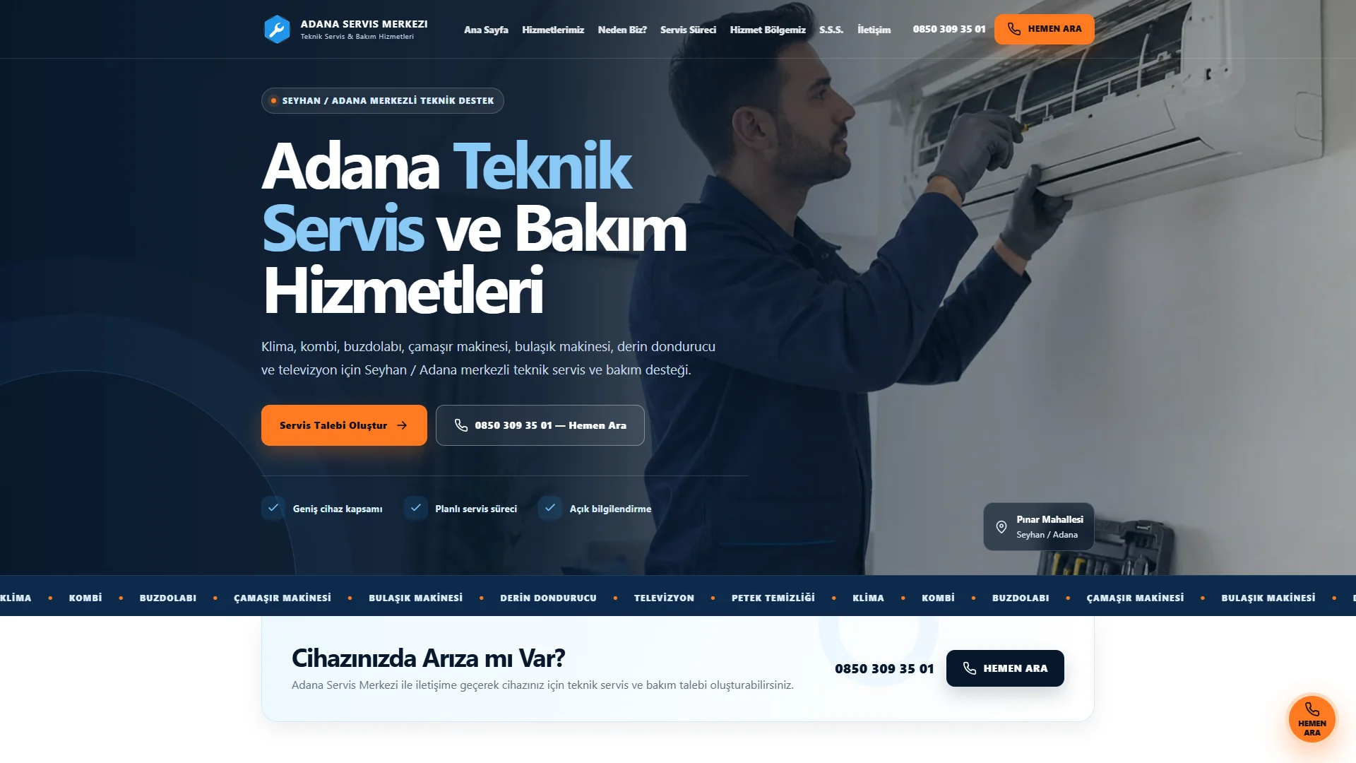 Adana Servis Merkezi website