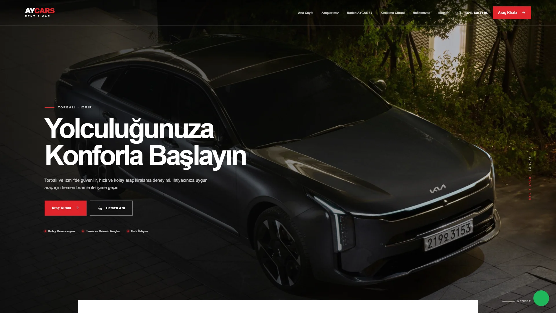 AYCARS Rent A Car website