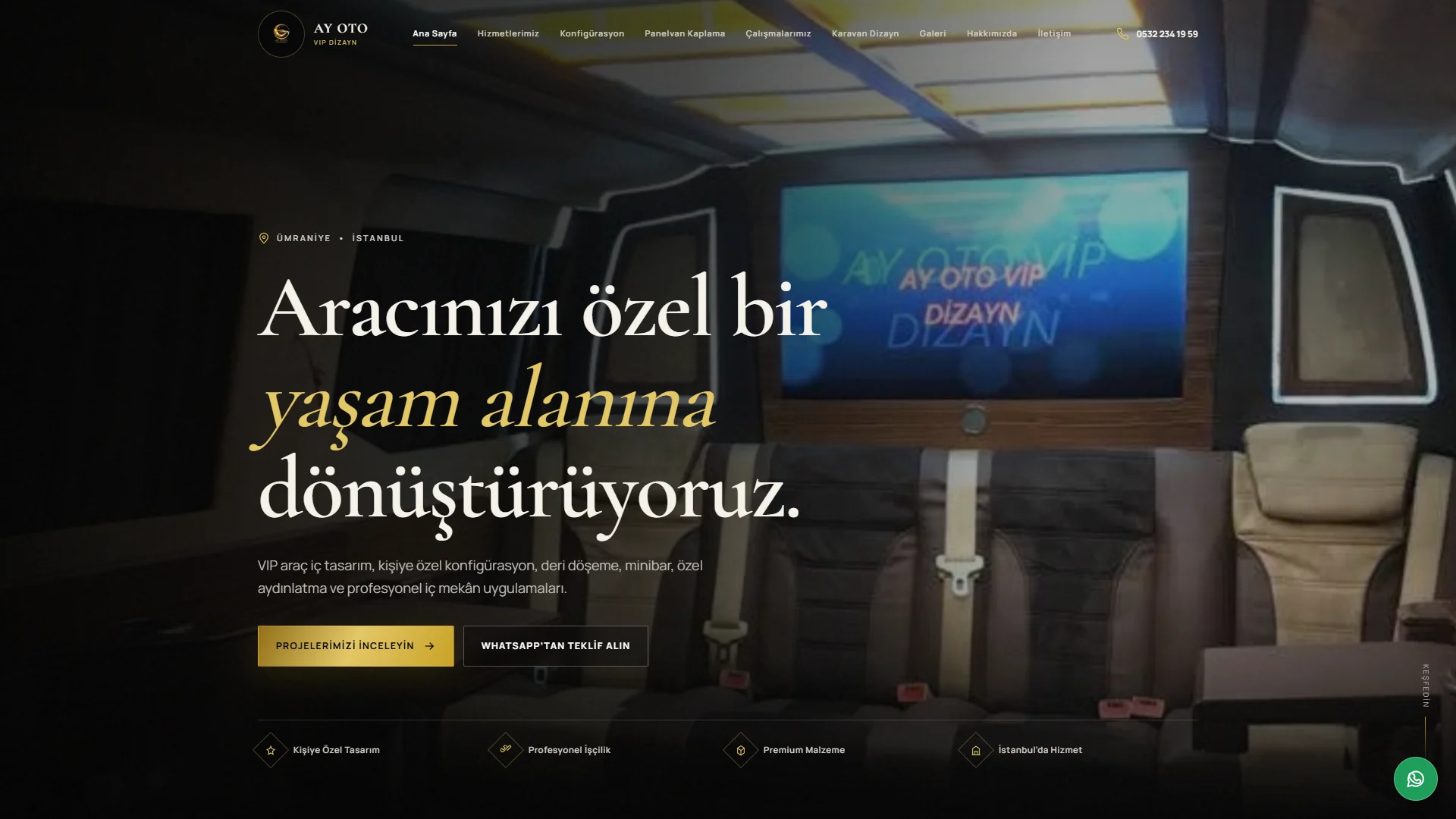 AY OTO VIP Dizayn website