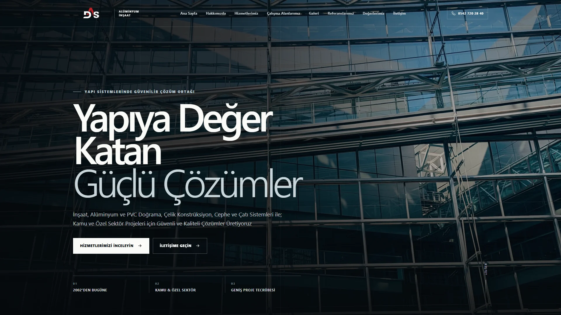 DAS Al&uuml;minyum İnşaat website