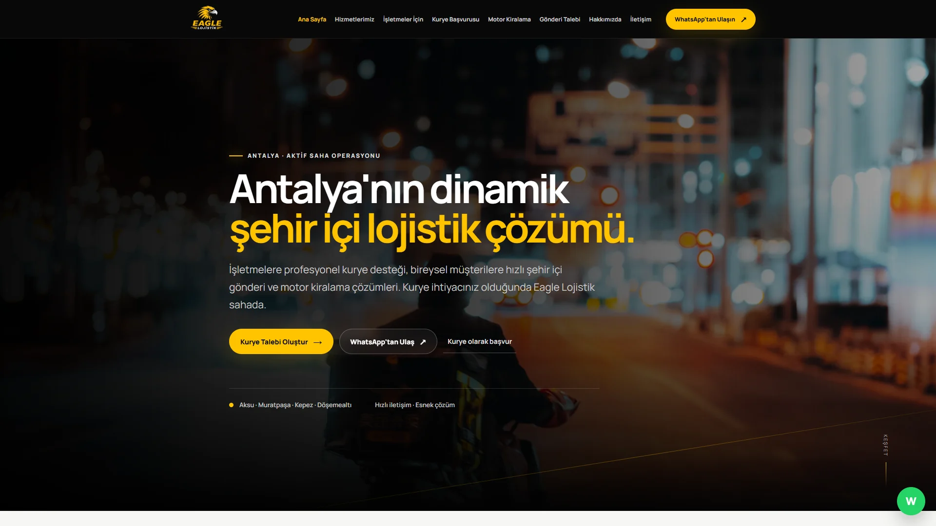 Eagle Lojistik website