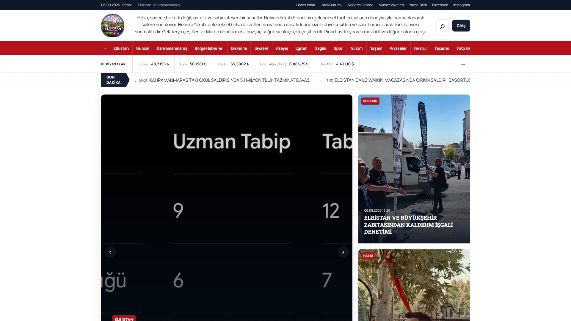 Elbistan Haber Time website