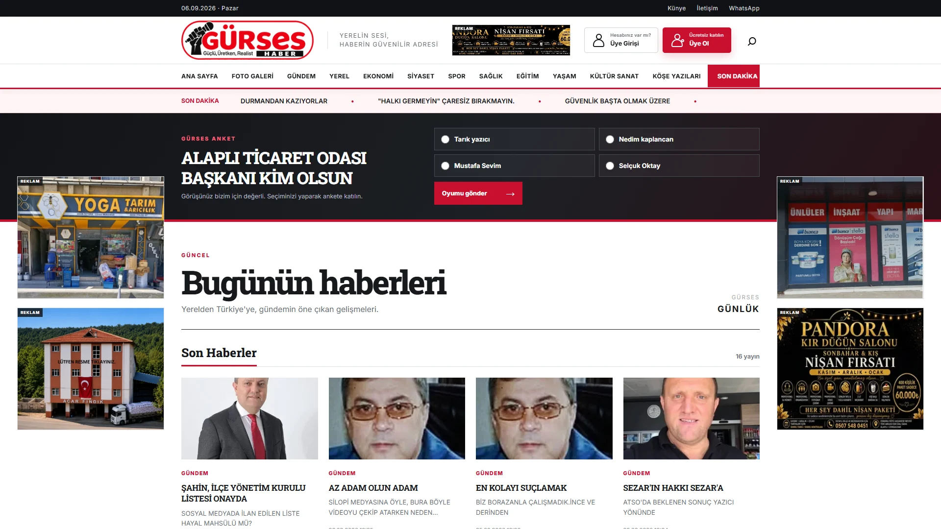 G&uuml;rses Haber website