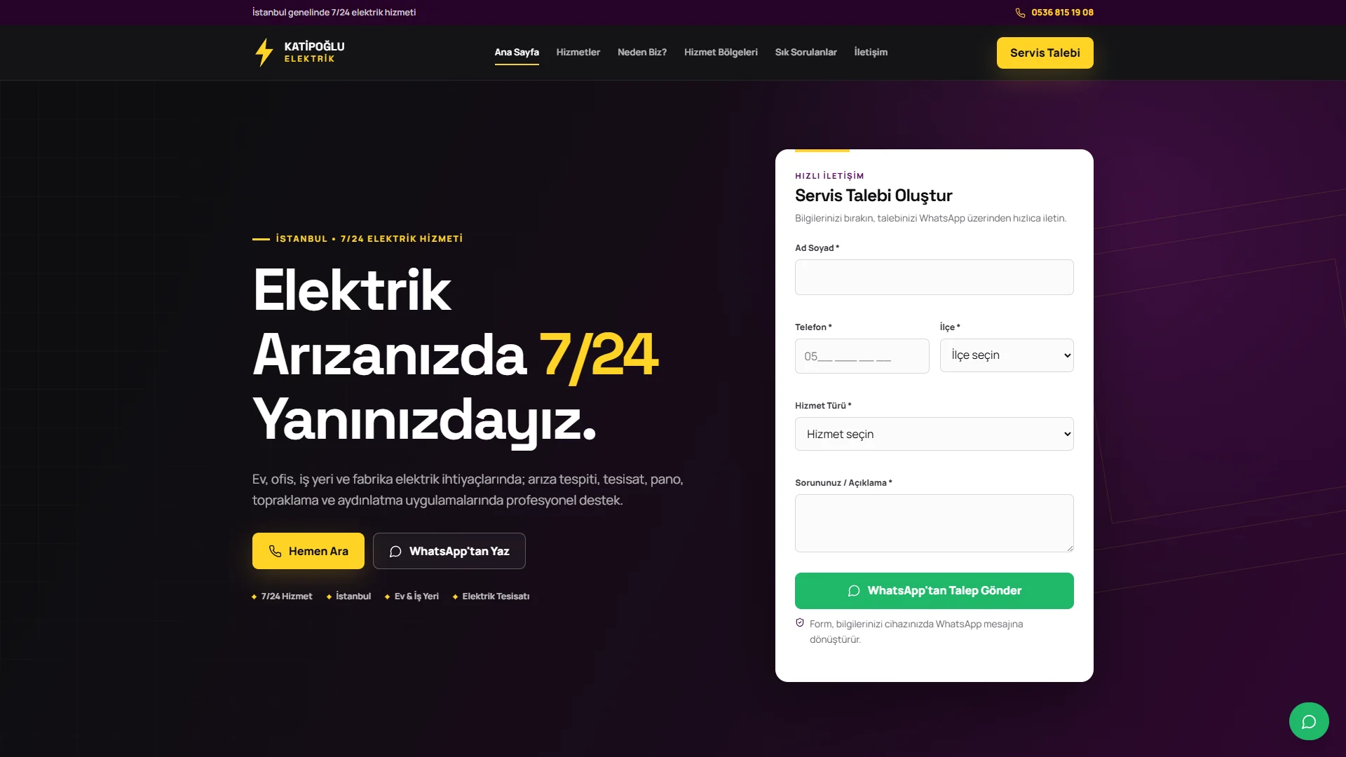 Katipoğlu Elektrik website